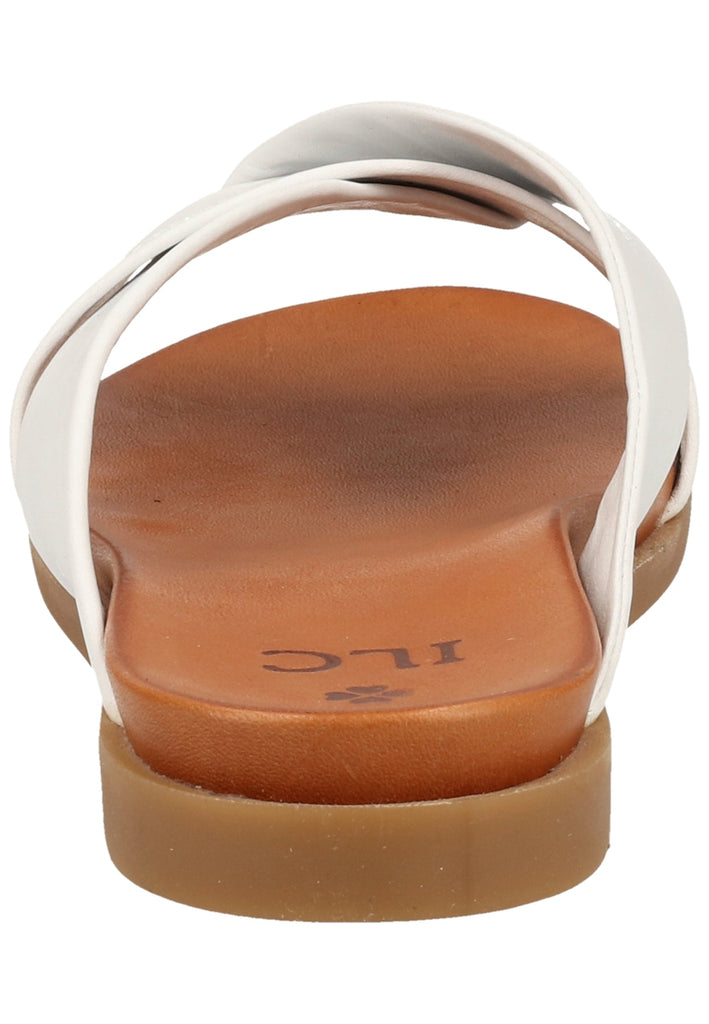 ILC Pantoletten Leder Weiß/Braun