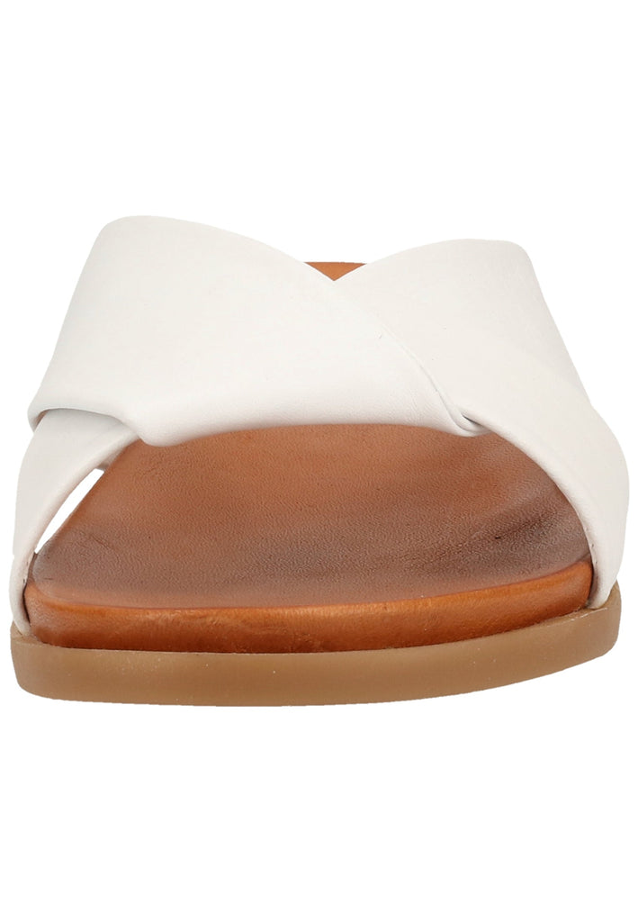 ILC Pantoletten Leder Weiß/Braun