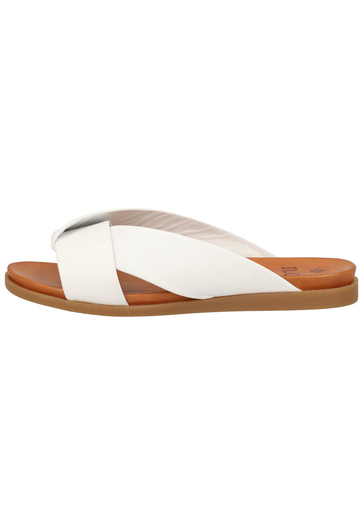 ILC Pantoletten Leder Weiß/Braun