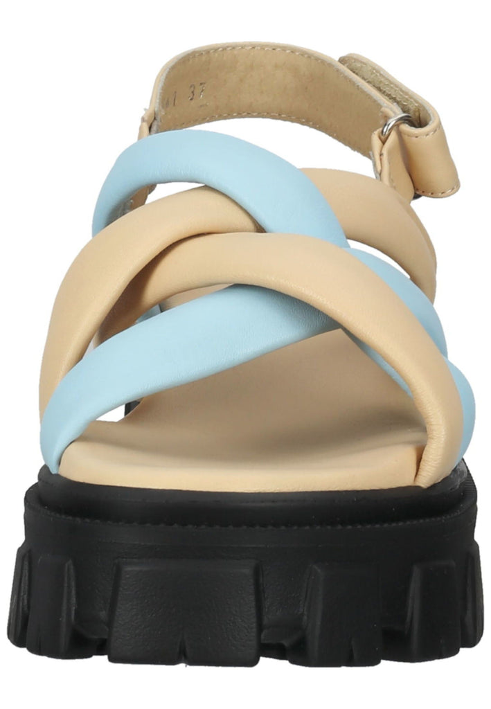 ILC Sandalen Leder Beige/Blau