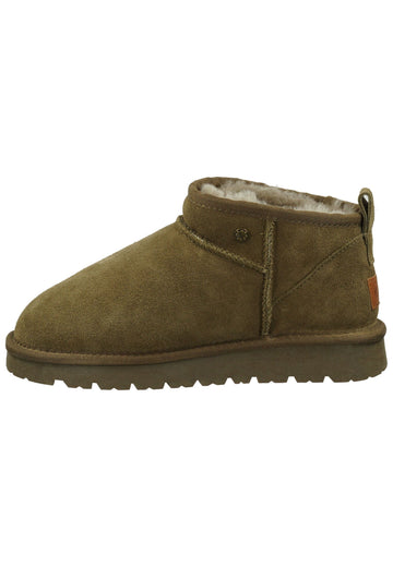 Stiefeletten ILC Stiefelette Leder Khaki Warmfutter