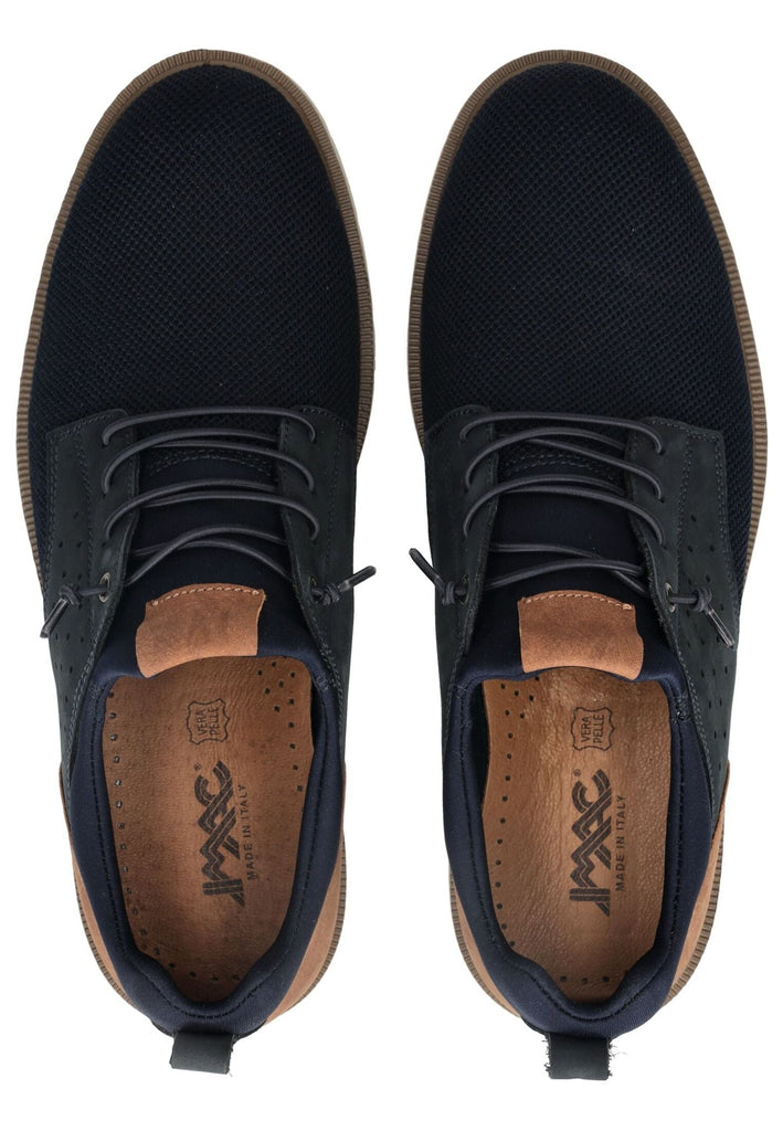 IMAC Halbschuhe Leder/Textil Blau/Braun