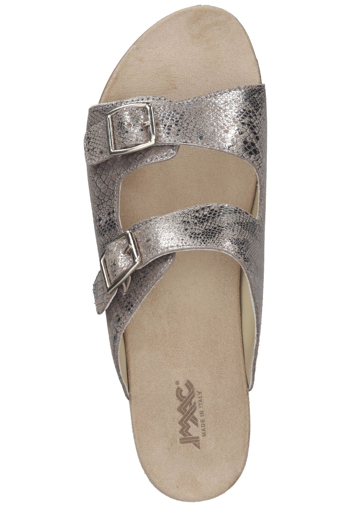 IMAC Pantoletten Leder Beige/Grau