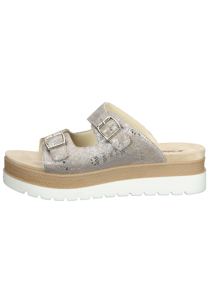 IMAC Pantoletten Leder Beige/Grau