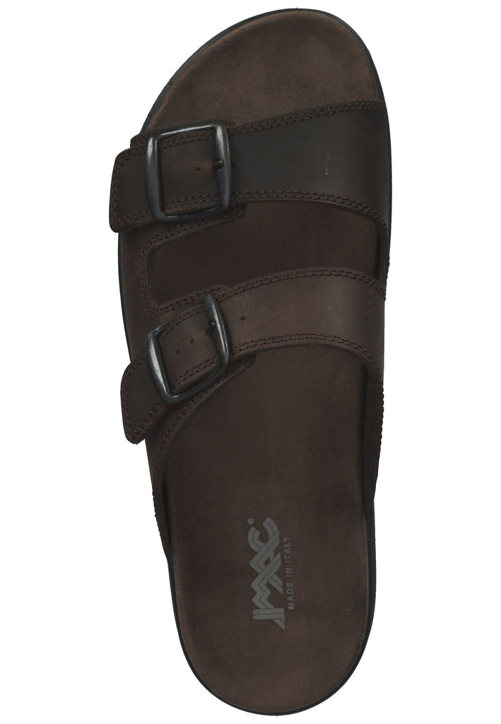 IMAC Pantoletten Nubukleder Dunkelbraun