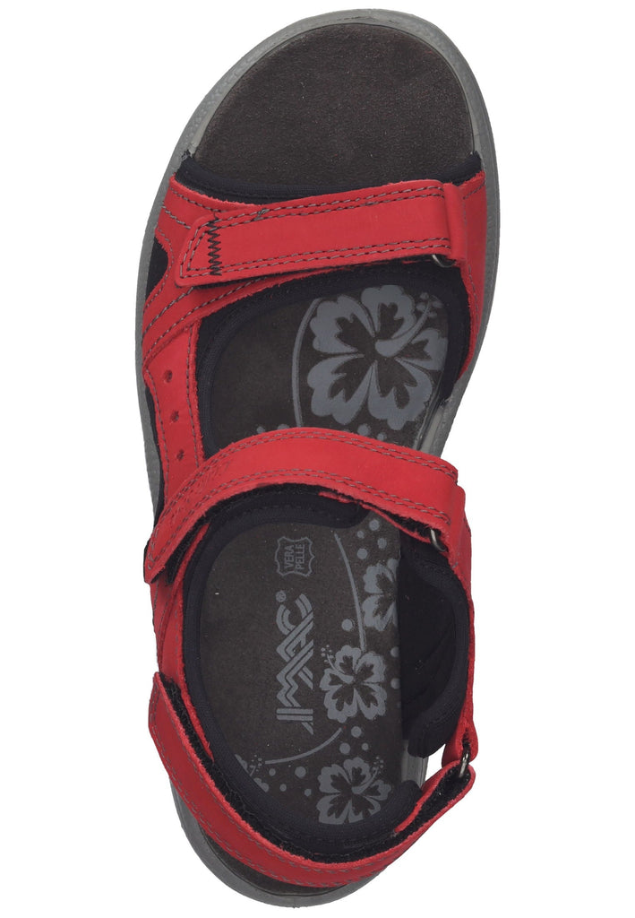 IMAC Sandalen Nubukleder Rot/Schwarz