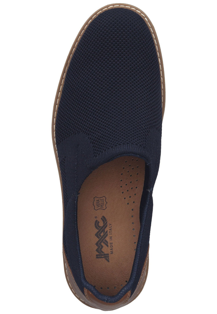 IMAC Slipper Lederimitat Blau/Braun