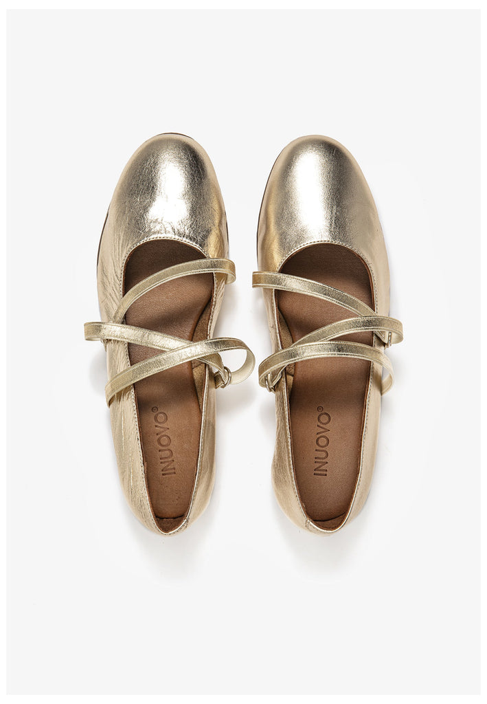 Inuovo Ballerinas Leder Gold