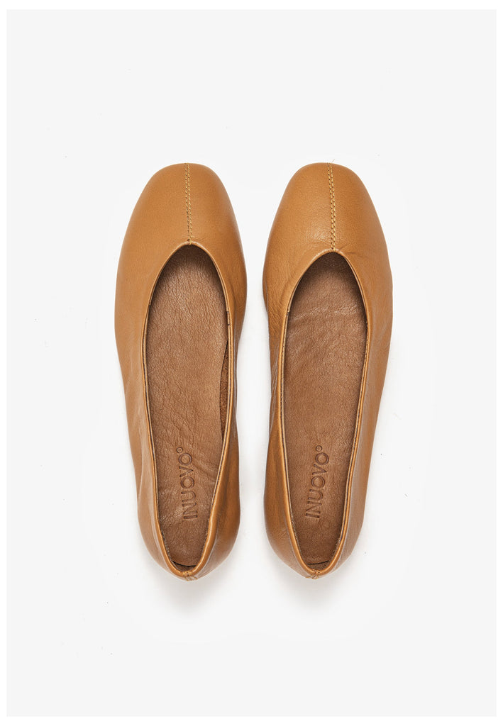 Inuovo Ballerinas Leder Mittelbraun