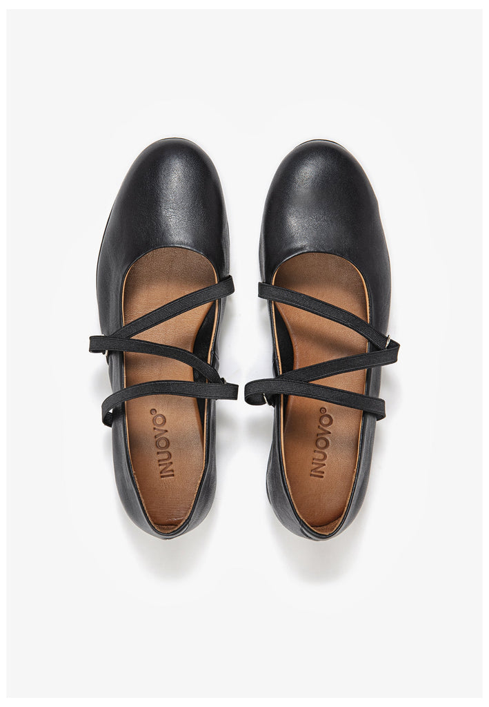 Inuovo Ballerinas Leder Schwarz