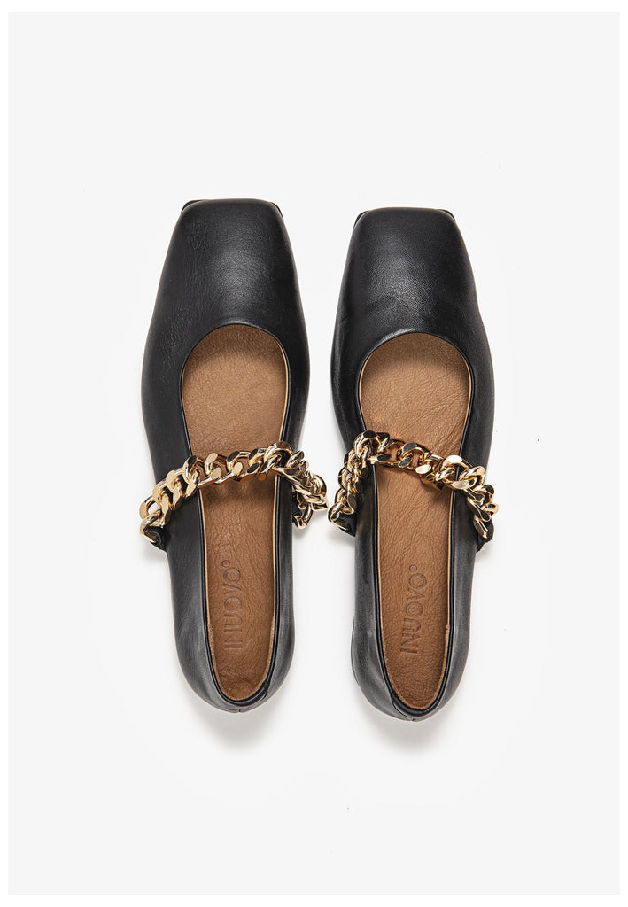 Inuovo Ballerinas Leder Schwarz