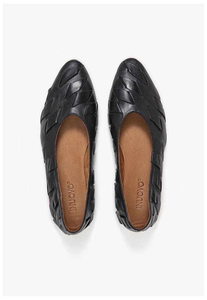 Inuovo Ballerinas Leder Schwarz