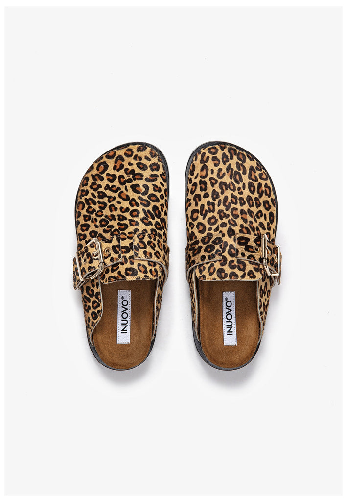 Inuovo Clogs Veloursleder Leopard