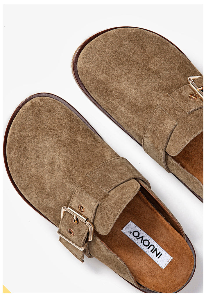 Inuovo Clogs Veloursleder Natur