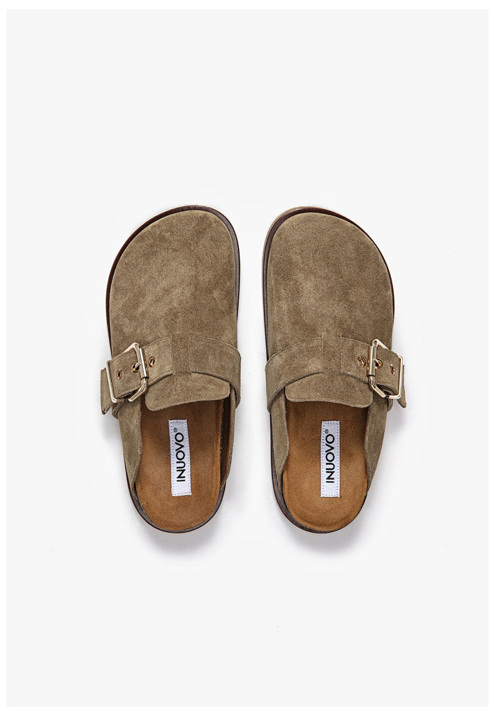Inuovo Clogs Veloursleder Natur