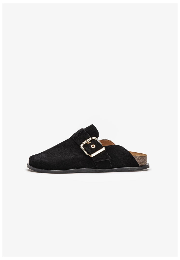 Inuovo Clogs Veloursleder Schwarz