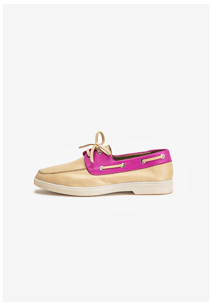 Inuovo Halbschuhe Leder Beige/Rot