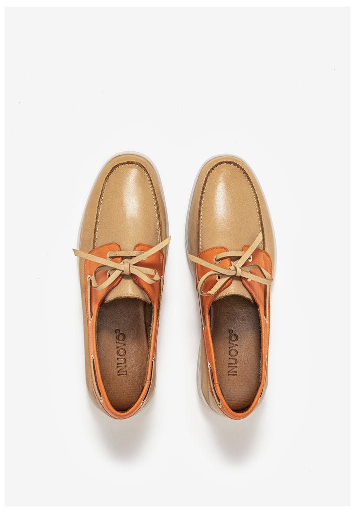 Inuovo Halbschuhe Leder Braun/Orange