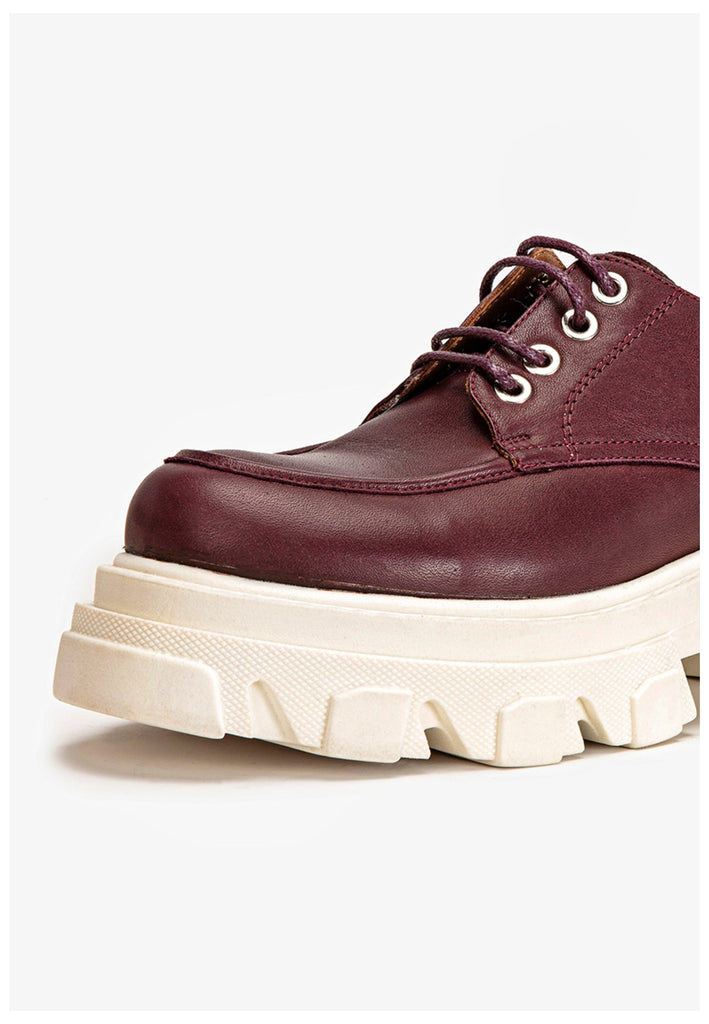 Inuovo Halbschuhe Leder Dunkelrot