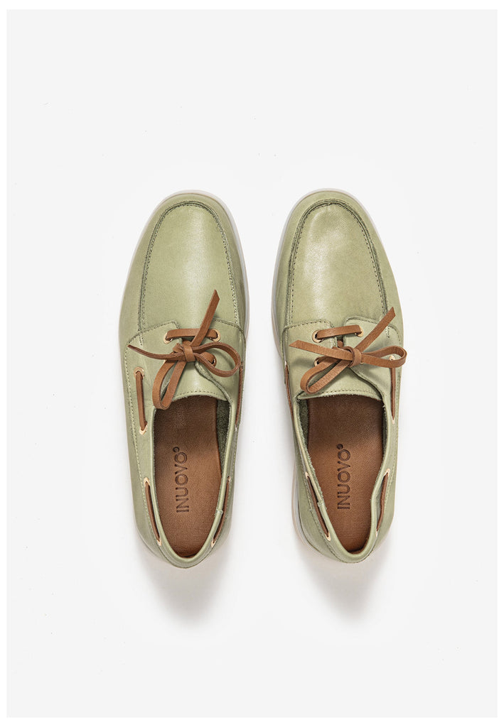 Inuovo Halbschuhe Leder Olive