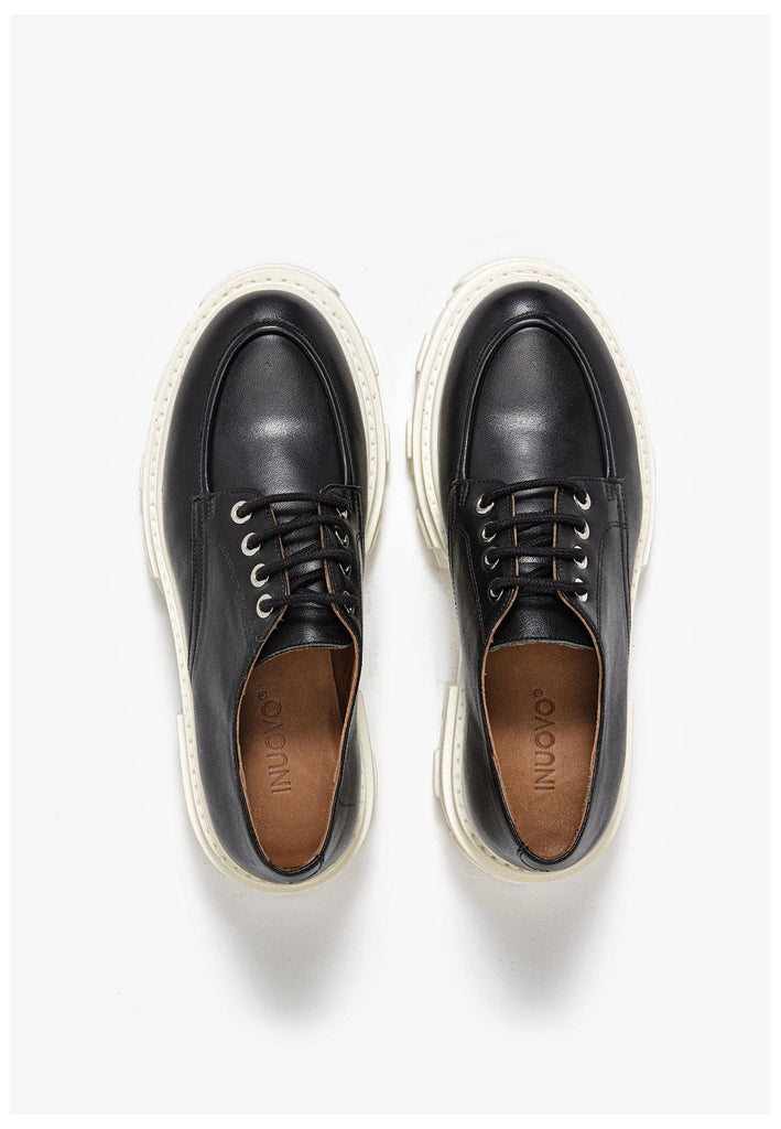 Inuovo Halbschuhe Leder Schwarz/Weiß