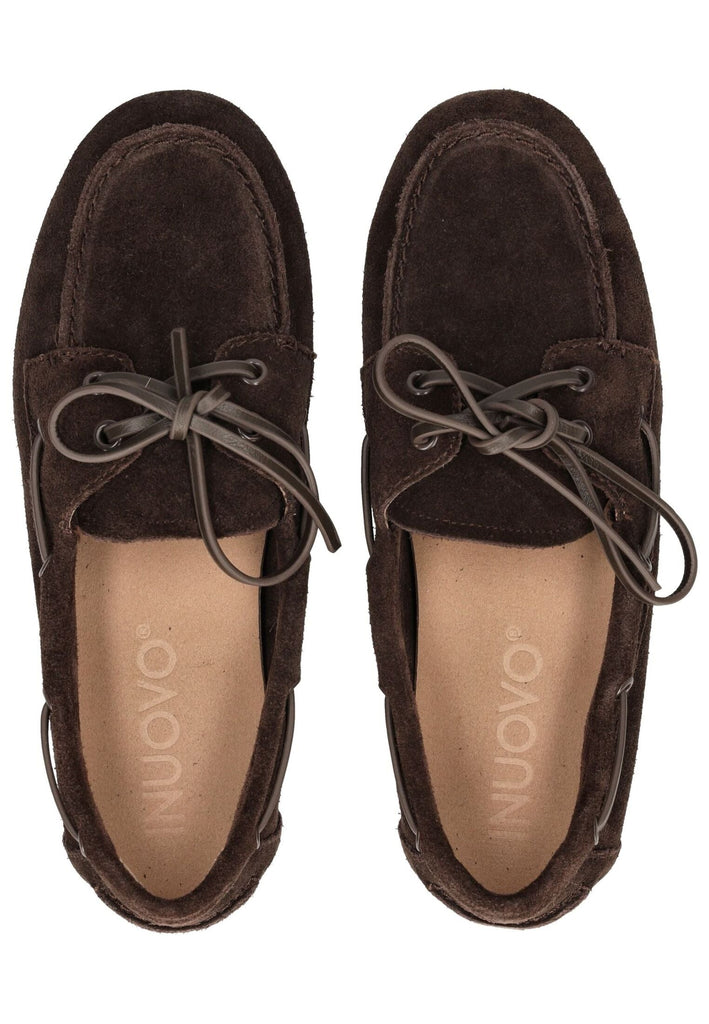 Inuovo Halbschuhe Veloursleder Dunkelbraun
