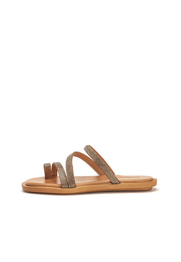 Pantoletten Inuovo Pantoletten Leder Mittelbraun