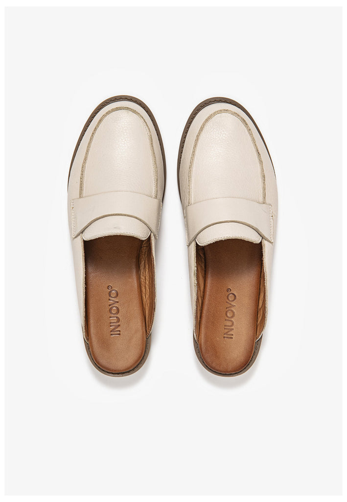 Inuovo Pantoletten Leder Beige