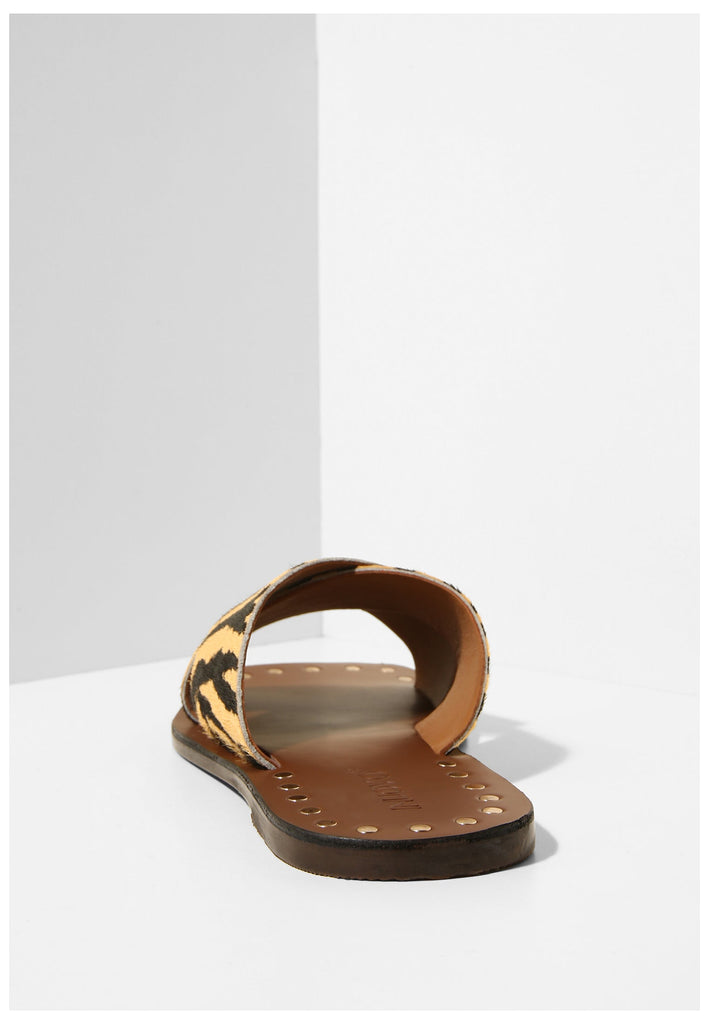 Inuovo Pantoletten Leder Beige/Schwarz