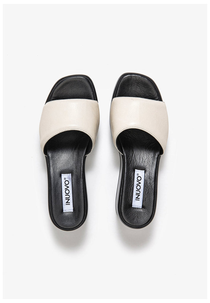 Inuovo Pantoletten Leder Creme