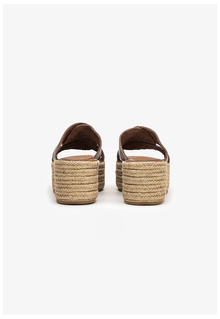 Inuovo Pantoletten Leder Dunkelbraun