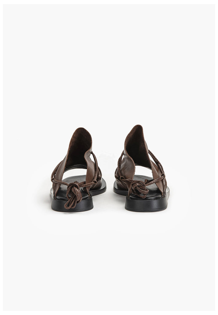 Inuovo Pantoletten Leder Dunkelbraun