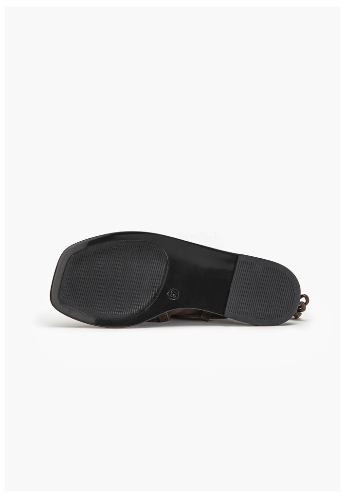 Inuovo Pantoletten Leder Dunkelbraun