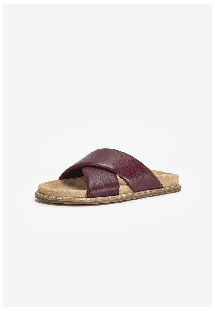 Inuovo Pantoletten Leder Dunkelrot