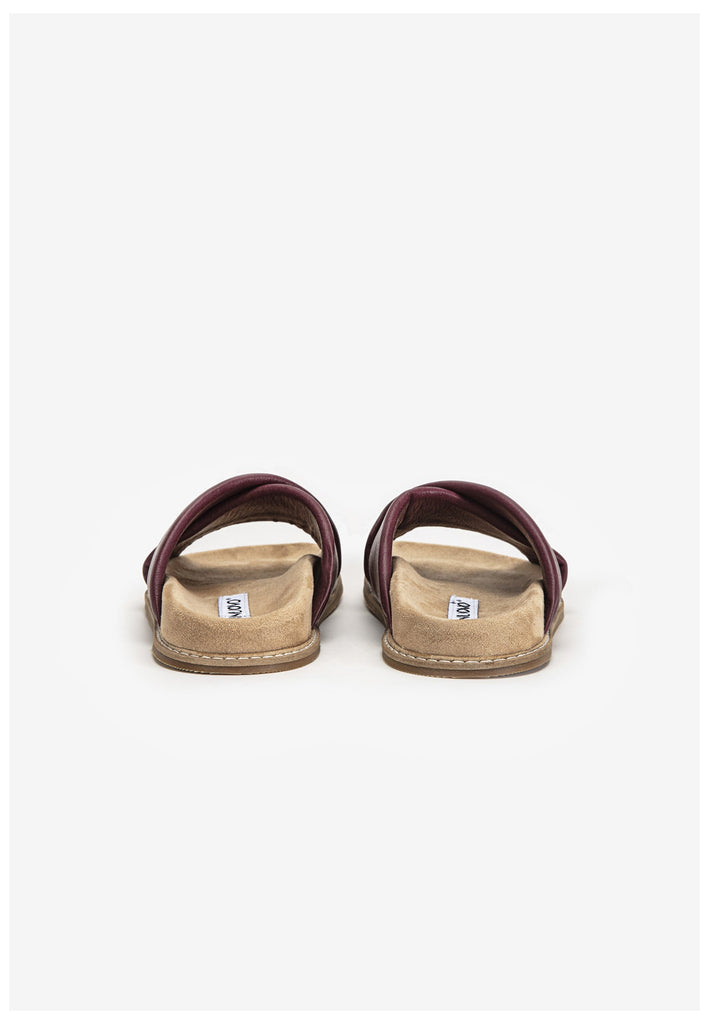 Inuovo Pantoletten Leder Dunkelrot