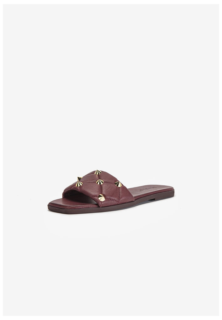 Inuovo Pantoletten Leder Dunkelrot