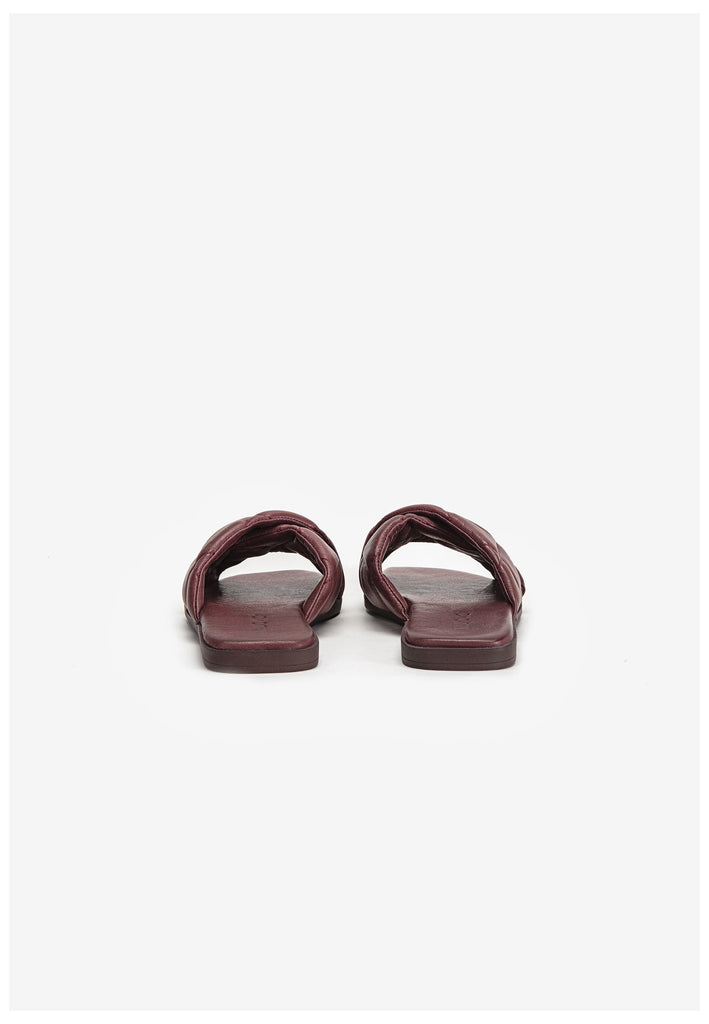 Inuovo Pantoletten Leder Dunkelrot