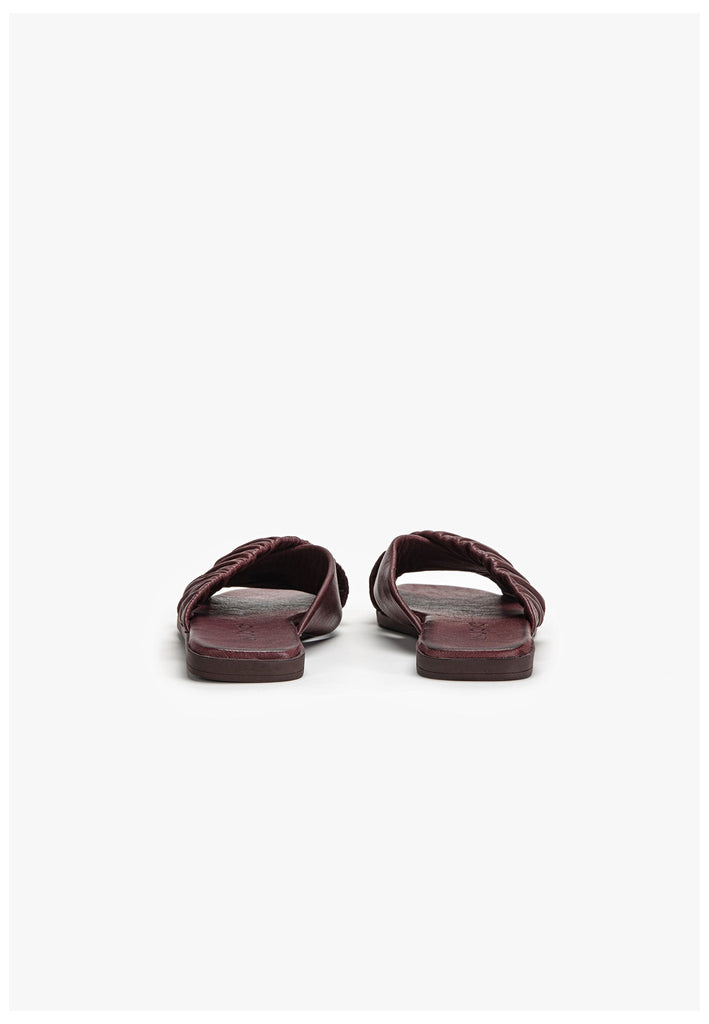 Inuovo Pantoletten Leder Dunkelrot