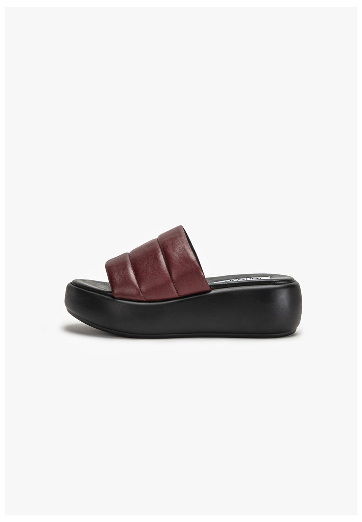 Inuovo Pantoletten Leder Dunkelrot