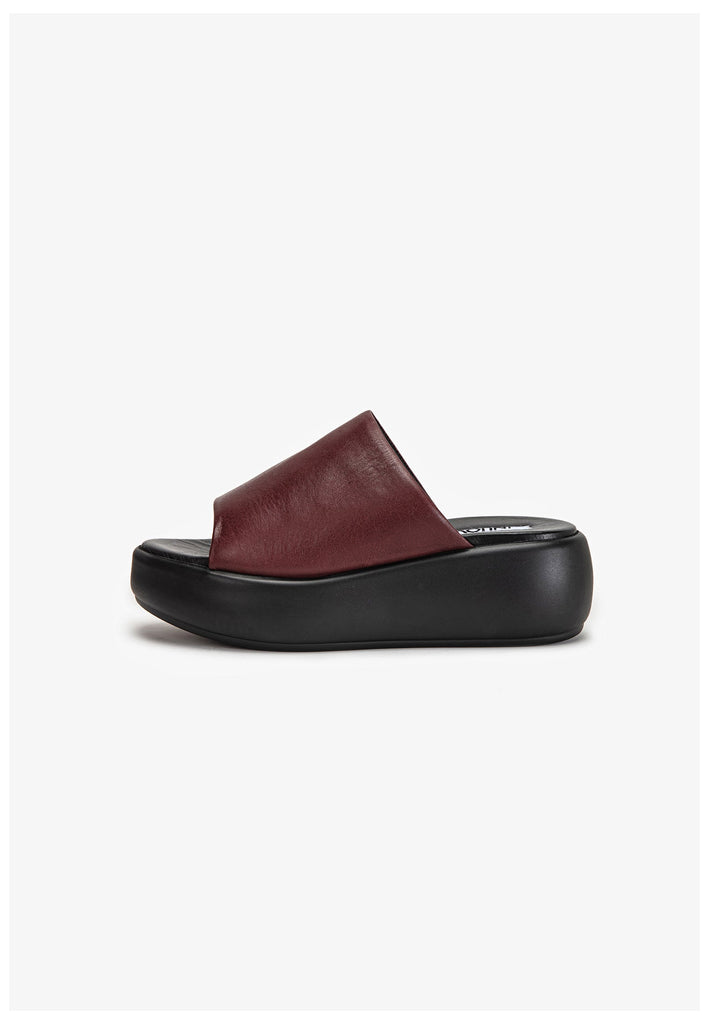 Inuovo Pantoletten Leder Dunkelrot