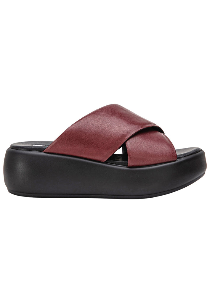 Inuovo Pantoletten Leder Dunkelrot