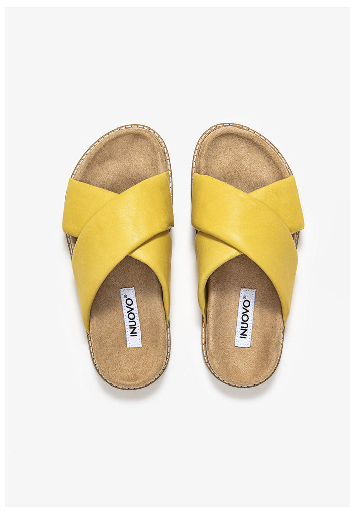 Inuovo Pantoletten Leder Gelb