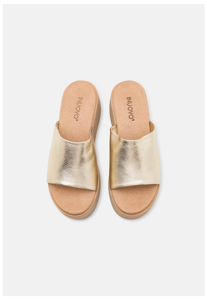Inuovo Pantoletten Leder Gold