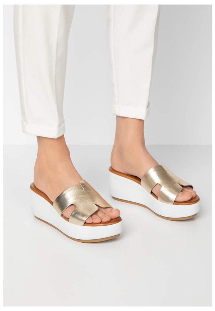 Inuovo Pantoletten Leder Gold