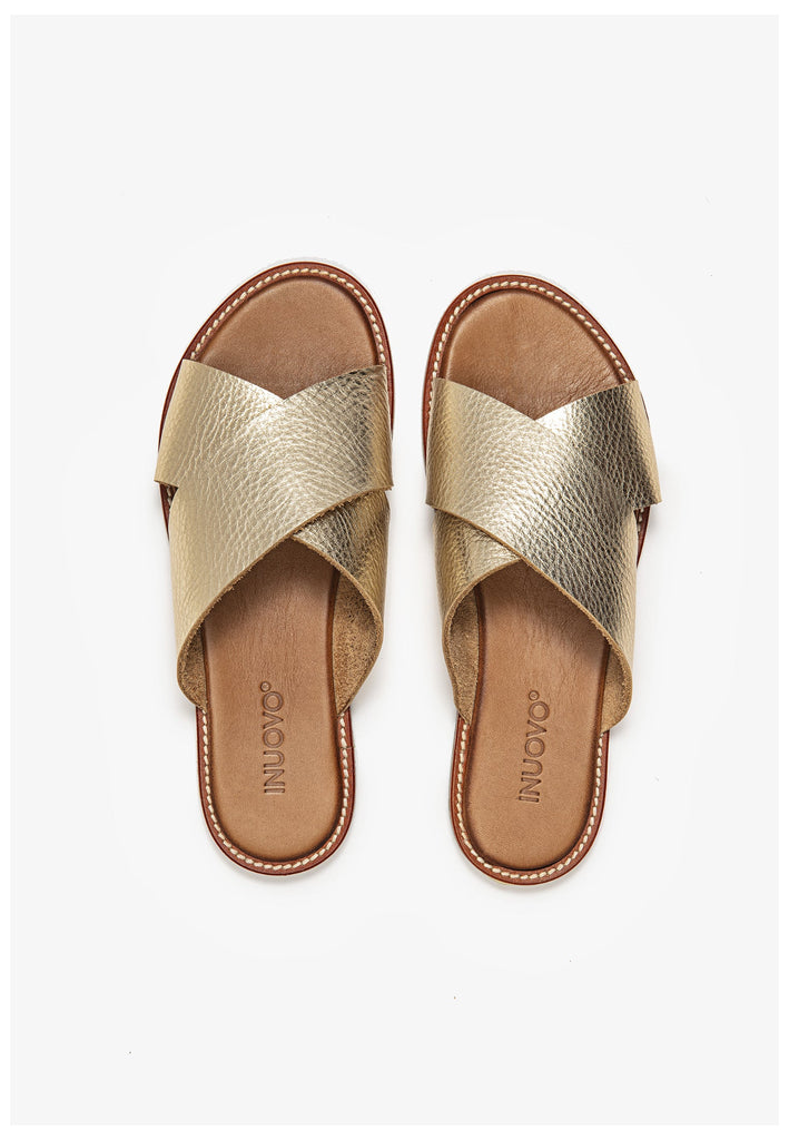 Inuovo Pantoletten Leder Gold