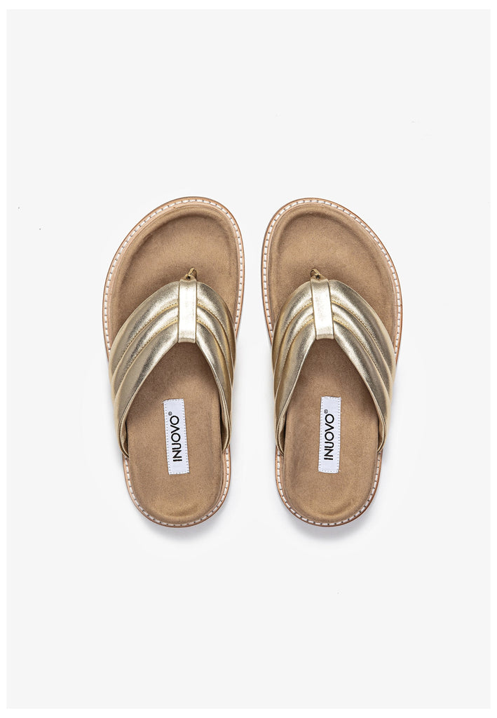 Inuovo Pantoletten Leder Gold