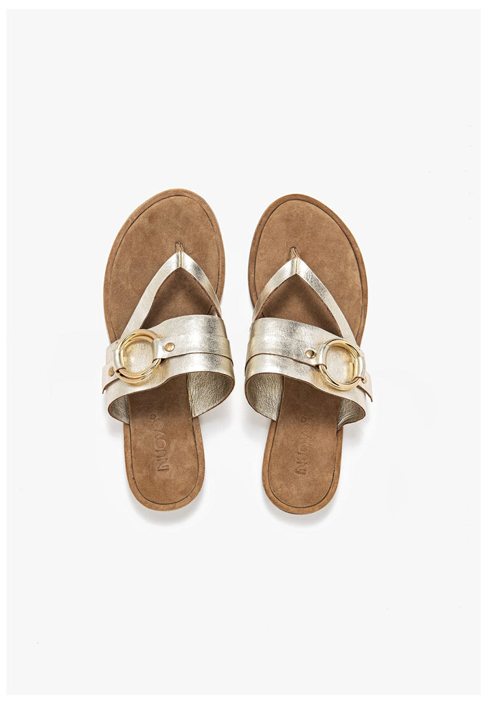 Inuovo Pantoletten Leder Gold