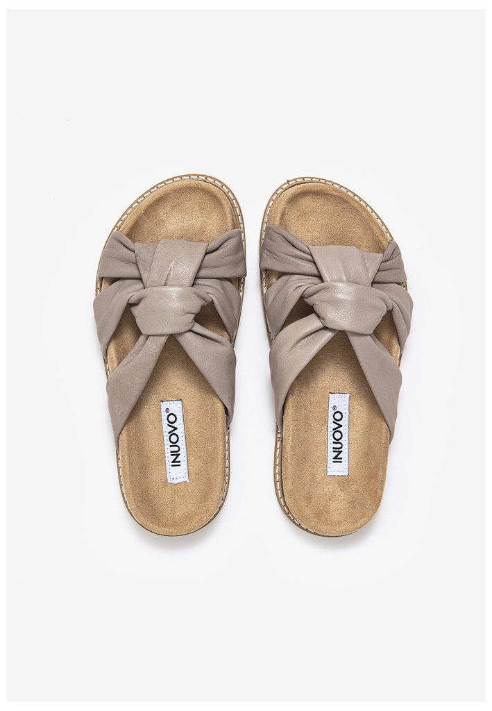 Inuovo Pantoletten Leder Grau