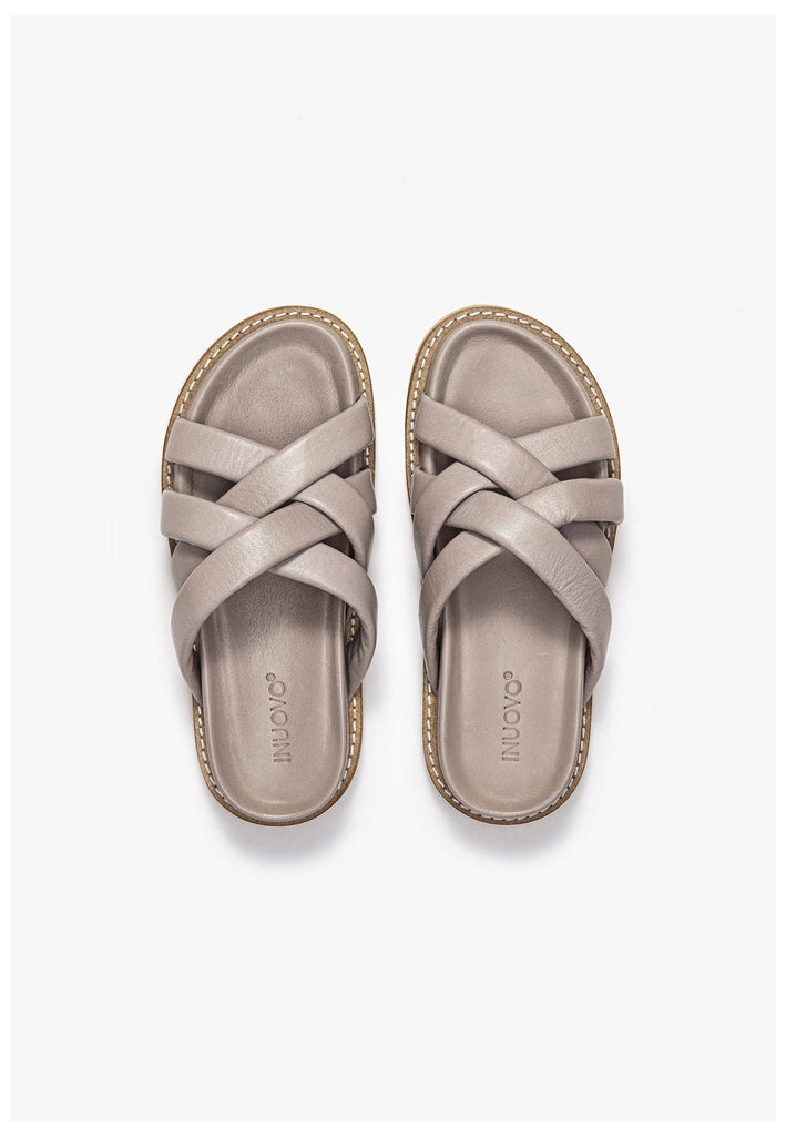 Inuovo Pantoletten Leder Grau