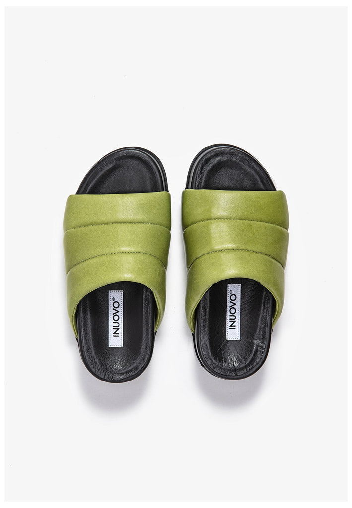 Inuovo Pantoletten Leder Grün